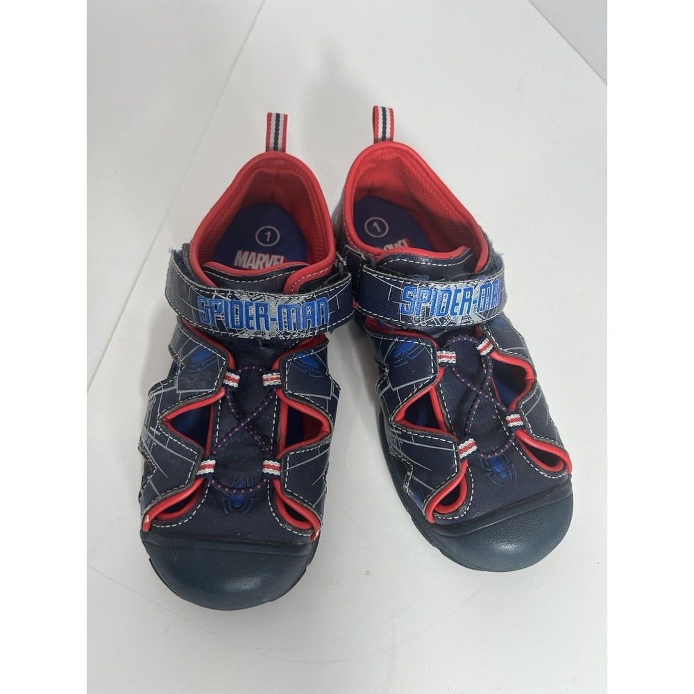 Marvel Spider-Man Boys Sandals Size 1 Light-Up Spiderweb Great Condition